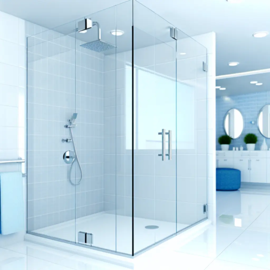 Üveg zuhanykabin modern fürdőszobában
